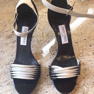 Jimmy Choo Livvi 85 Pump-Off-White/Black-Size 38.5